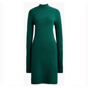 J. Crew Wool Knit Sweater Dress Long Sleeve Women’s Small Green Midi Cozy Soft